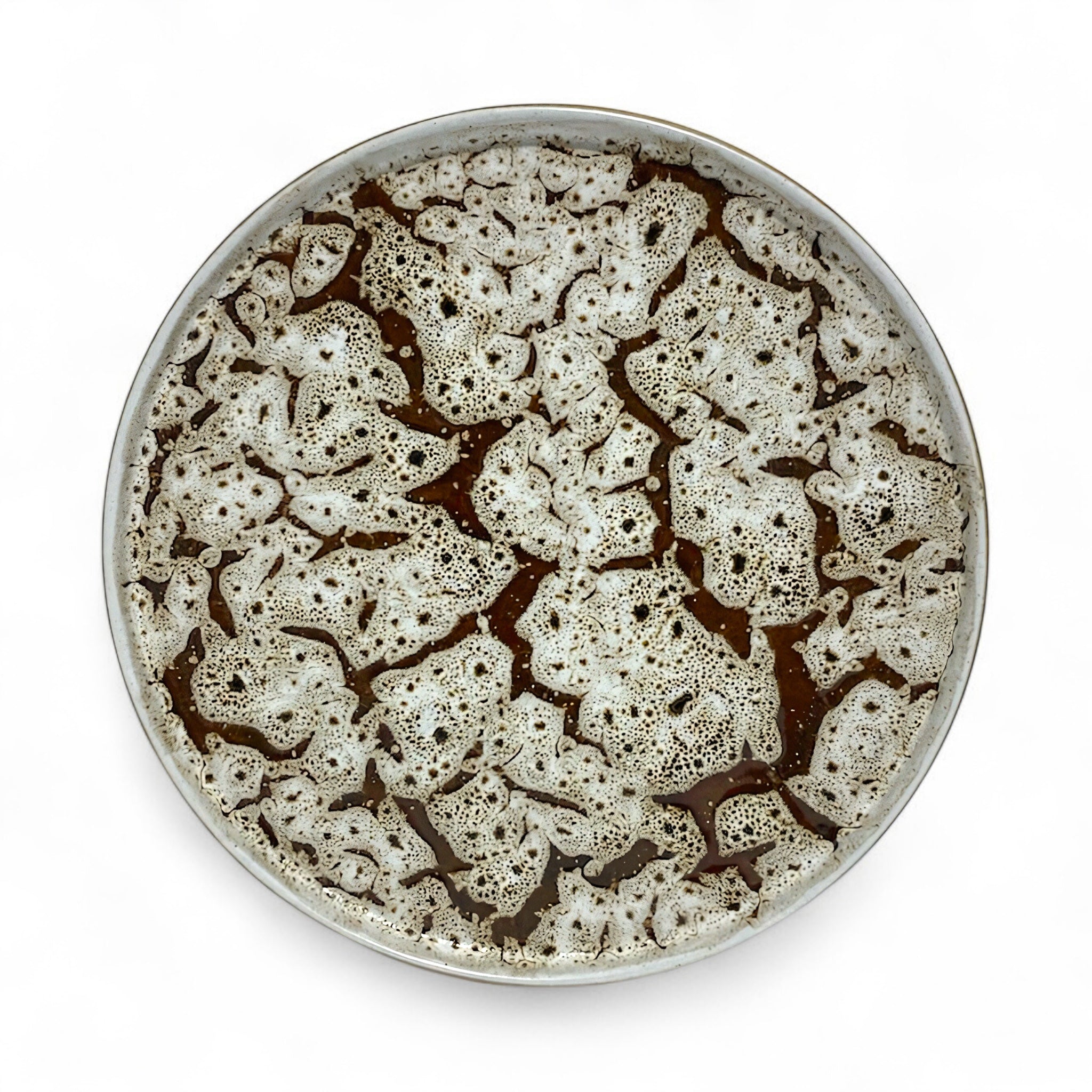 Assiette minérale - Effet Marbré Craquelé 20 cm (vendue à l’unité)