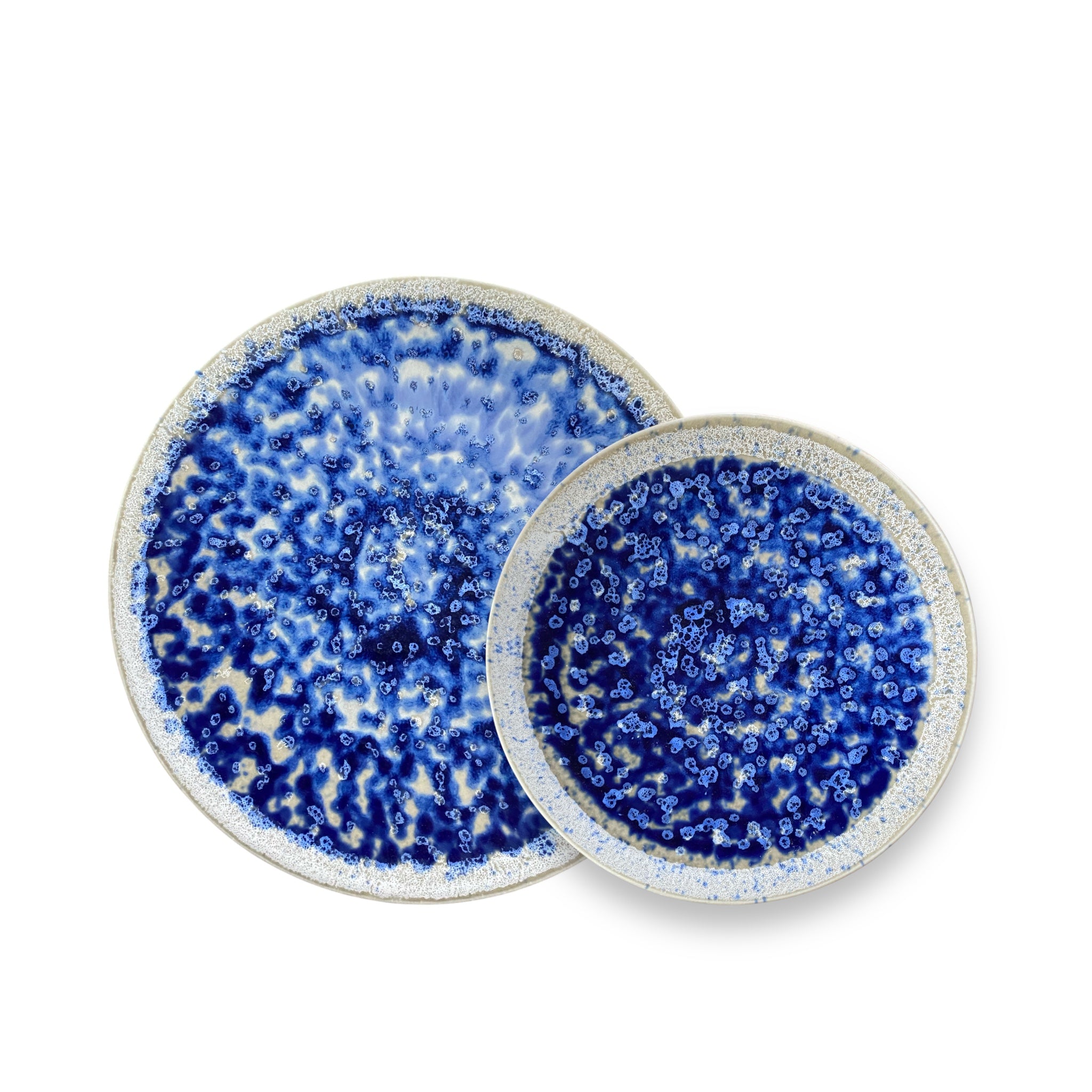 Service 12 Pièces Bleu Océan – Effet Émaillé Artistique