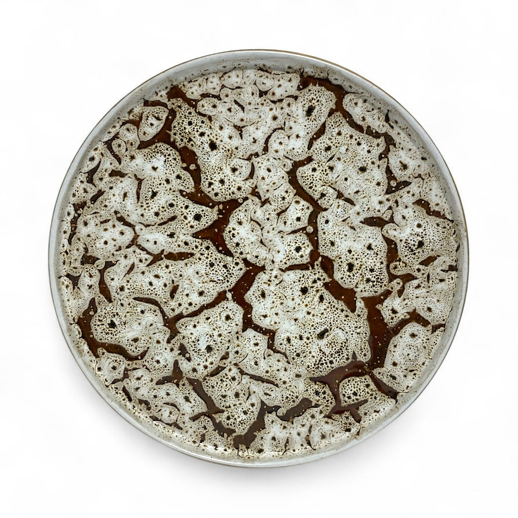 Assiette minérale - Effet Marbré Craquelé 20 cm (vendue à l’unité)