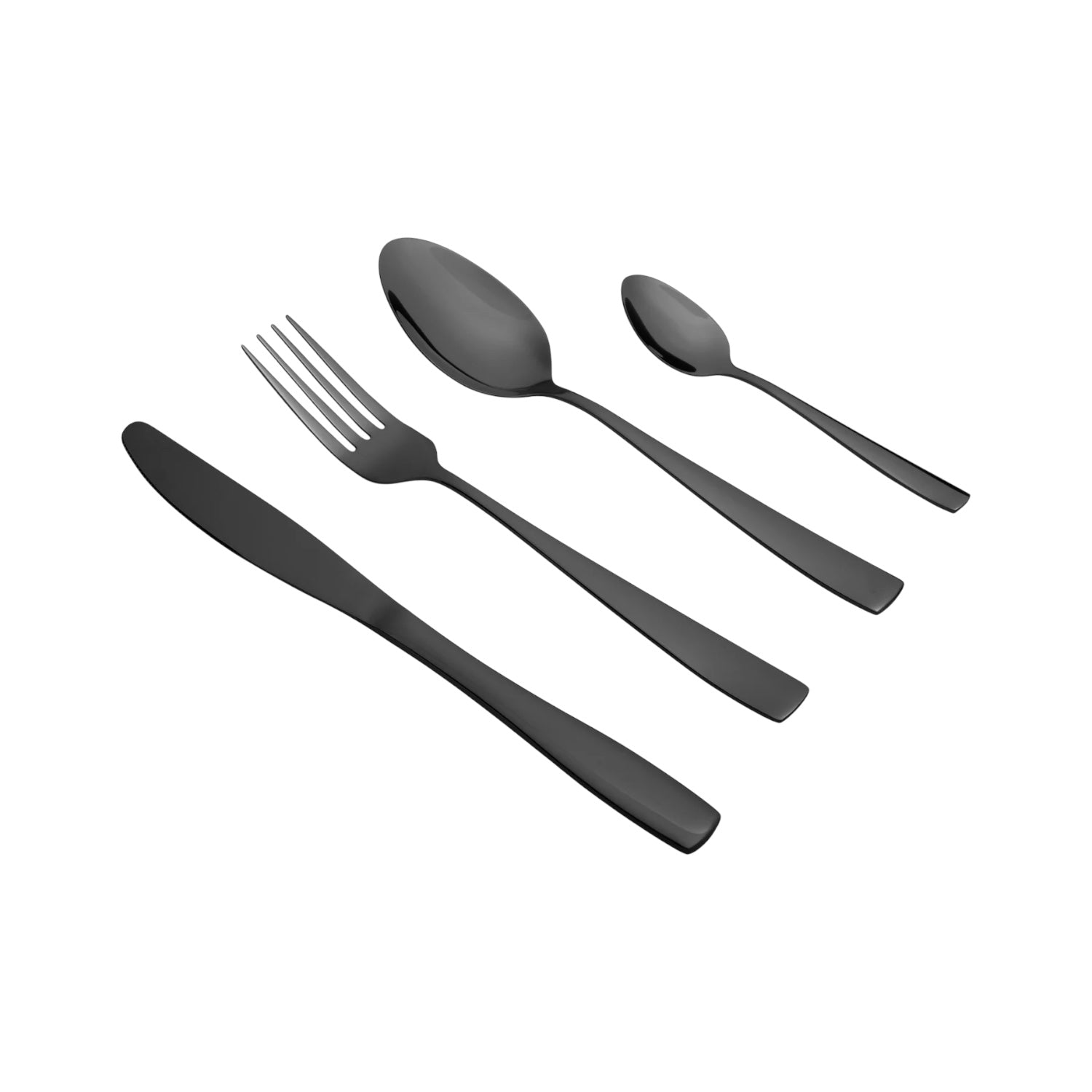Set de Couverts Noir Mat – 24 Pièces