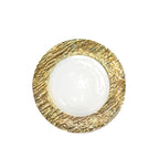 Lot de 6 Assiettes plate blanche et dorée 27cm