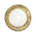 Lot de 6 Assiettes plate blanche et dorée 27cm