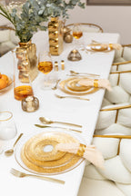 Lot de 6 Assiette à dessert dorée en verre 21cm