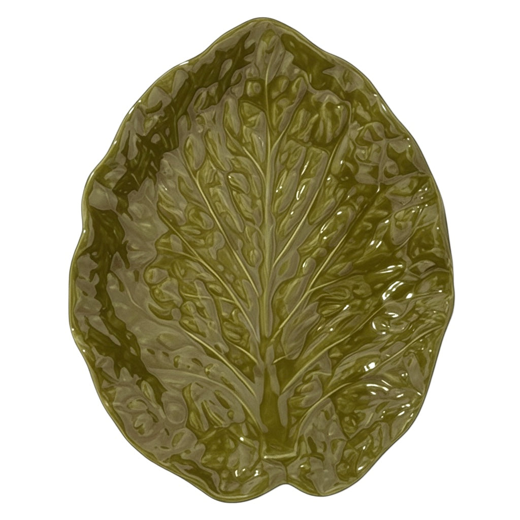 Plat Feuille Verte Olive – Élégance Naturelle (vendue à l’unité)