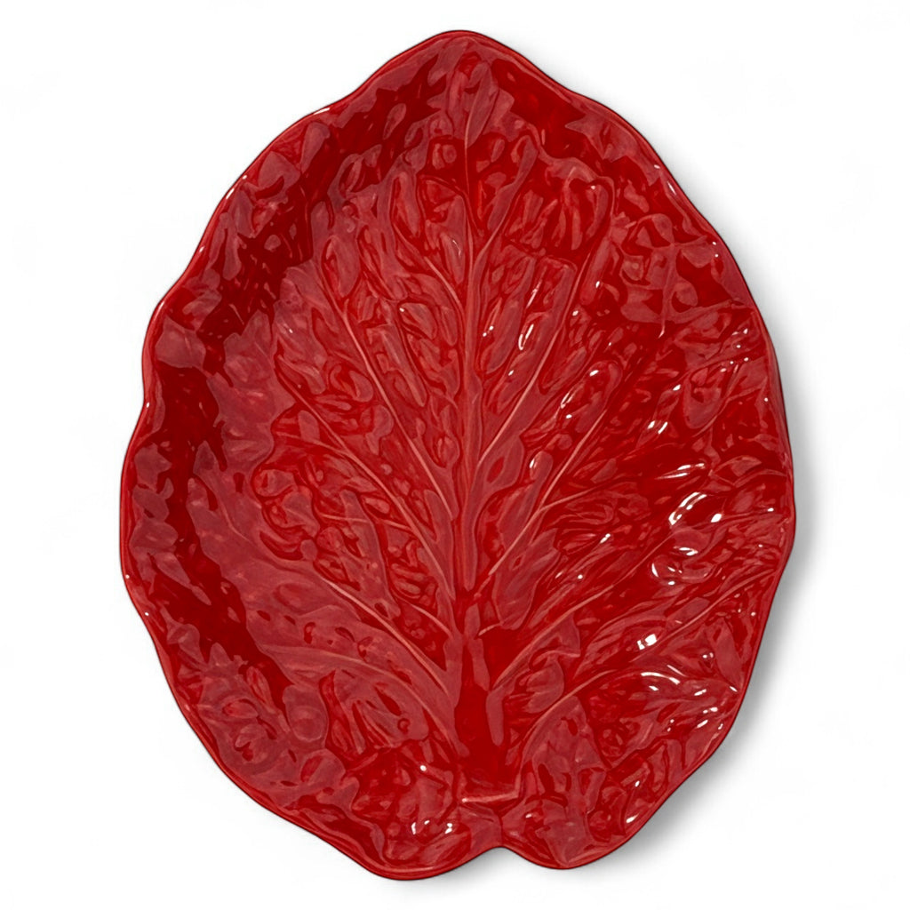 Plat Feuille Rouge – Élégance Naturelle (vendue à l’unité)
