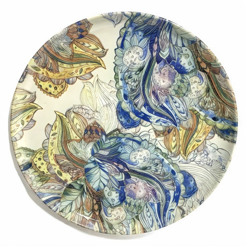 Assiette ronde – Motif floral multicolore 27 cm (vendue à l’unité)