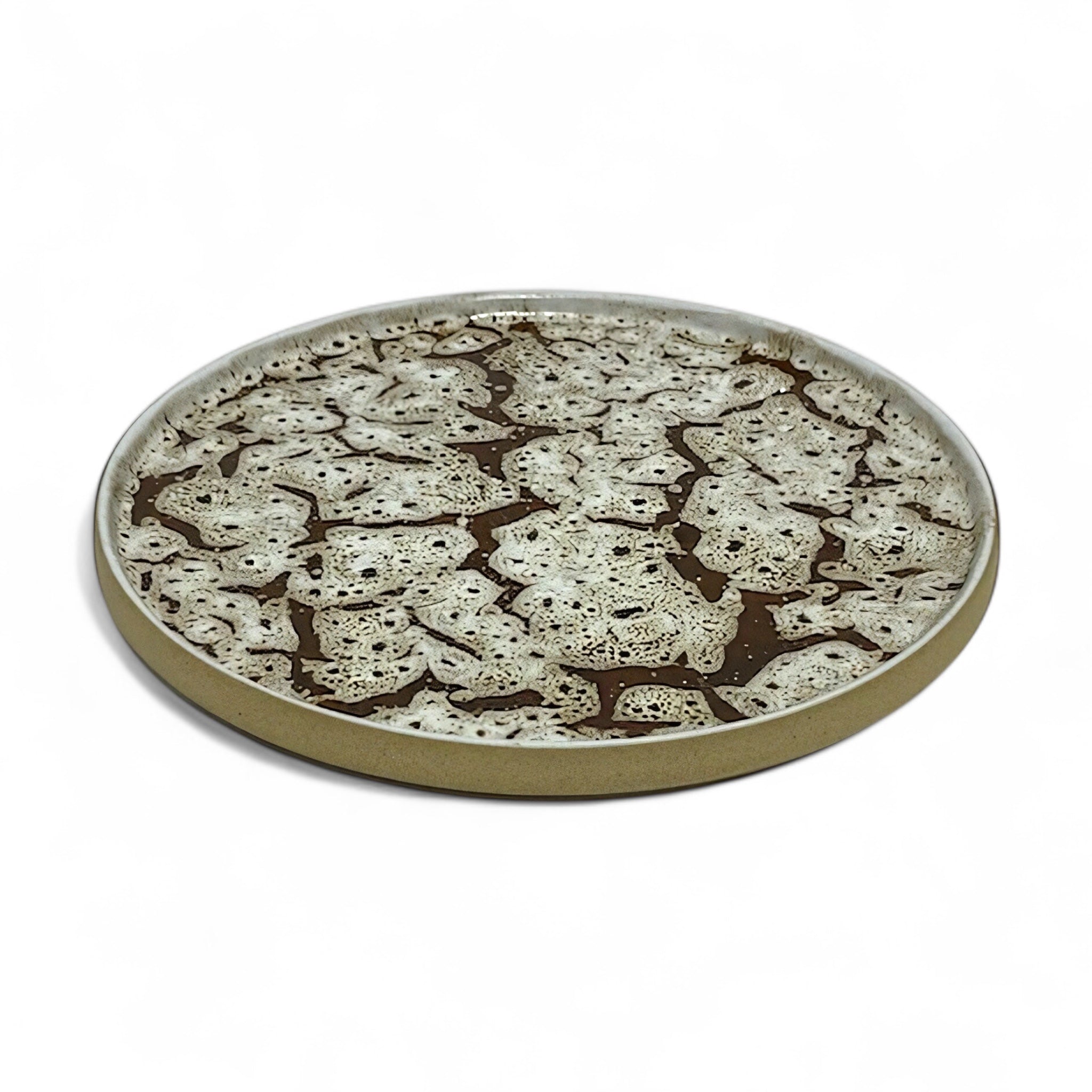 Assiette minérale - Effet Marbré Craquelé 20 cm (vendue à l’unité)