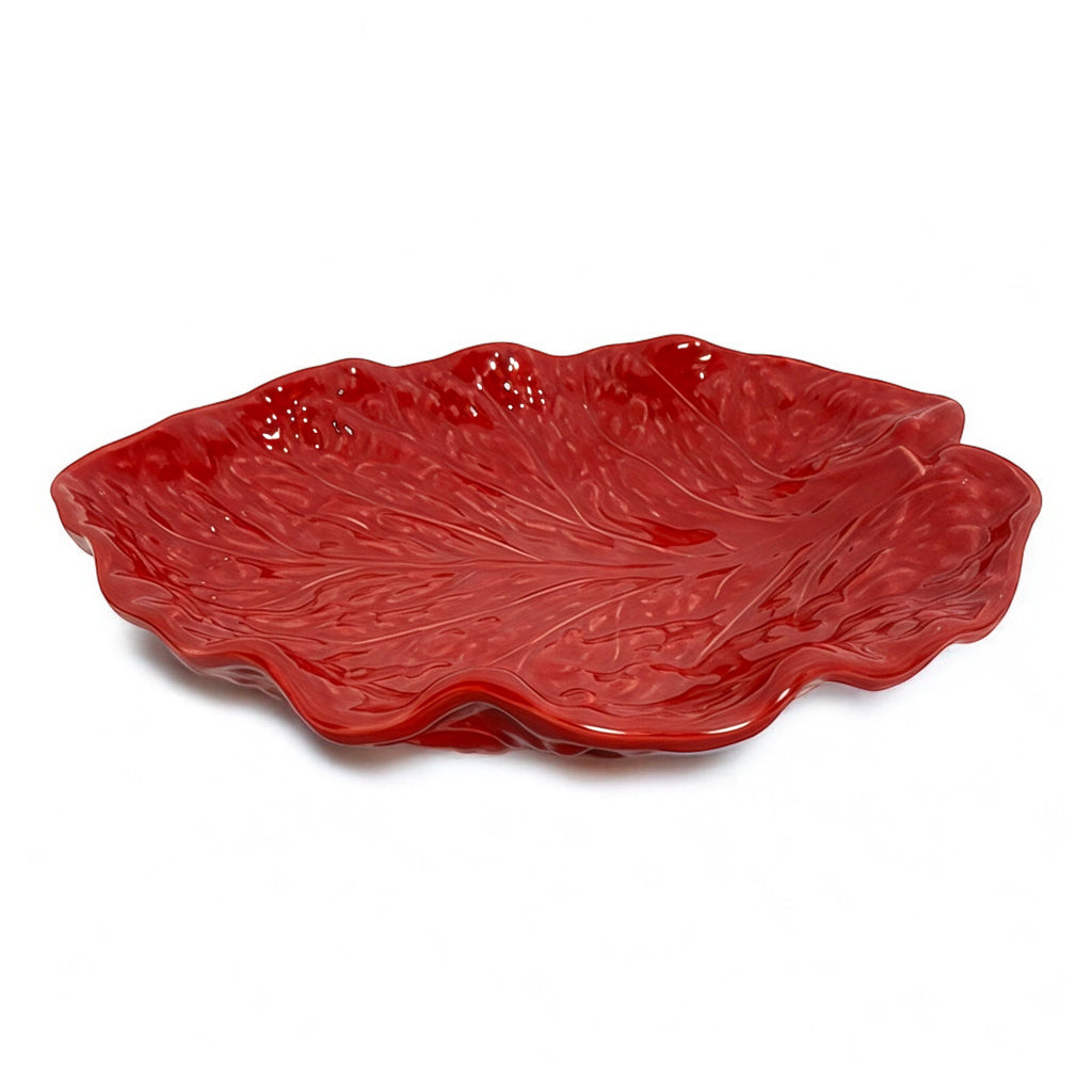 Plat Feuille Rouge – Élégance Naturelle (vendue à l’unité)