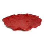 Plat Feuille Rouge – Élégance Naturelle (vendue à l’unité)