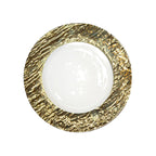 Lot de 6 Assiettes à dessert blanche et dorée 22cm