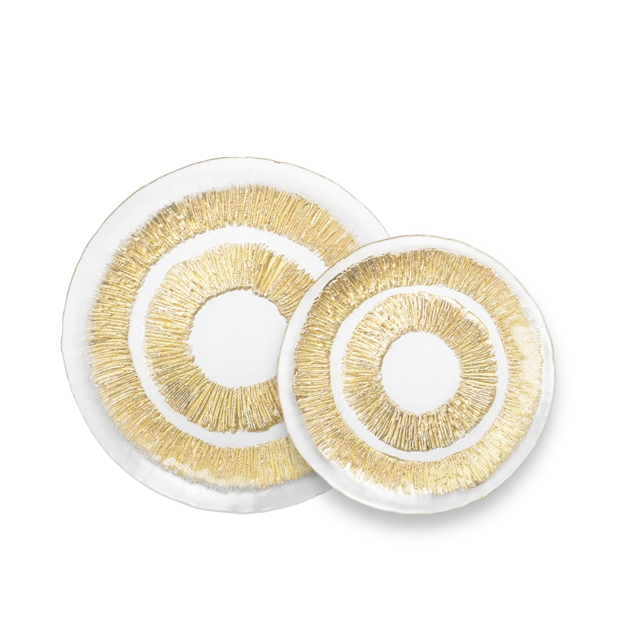 Service 12 pièces en verre - Soleil dorée