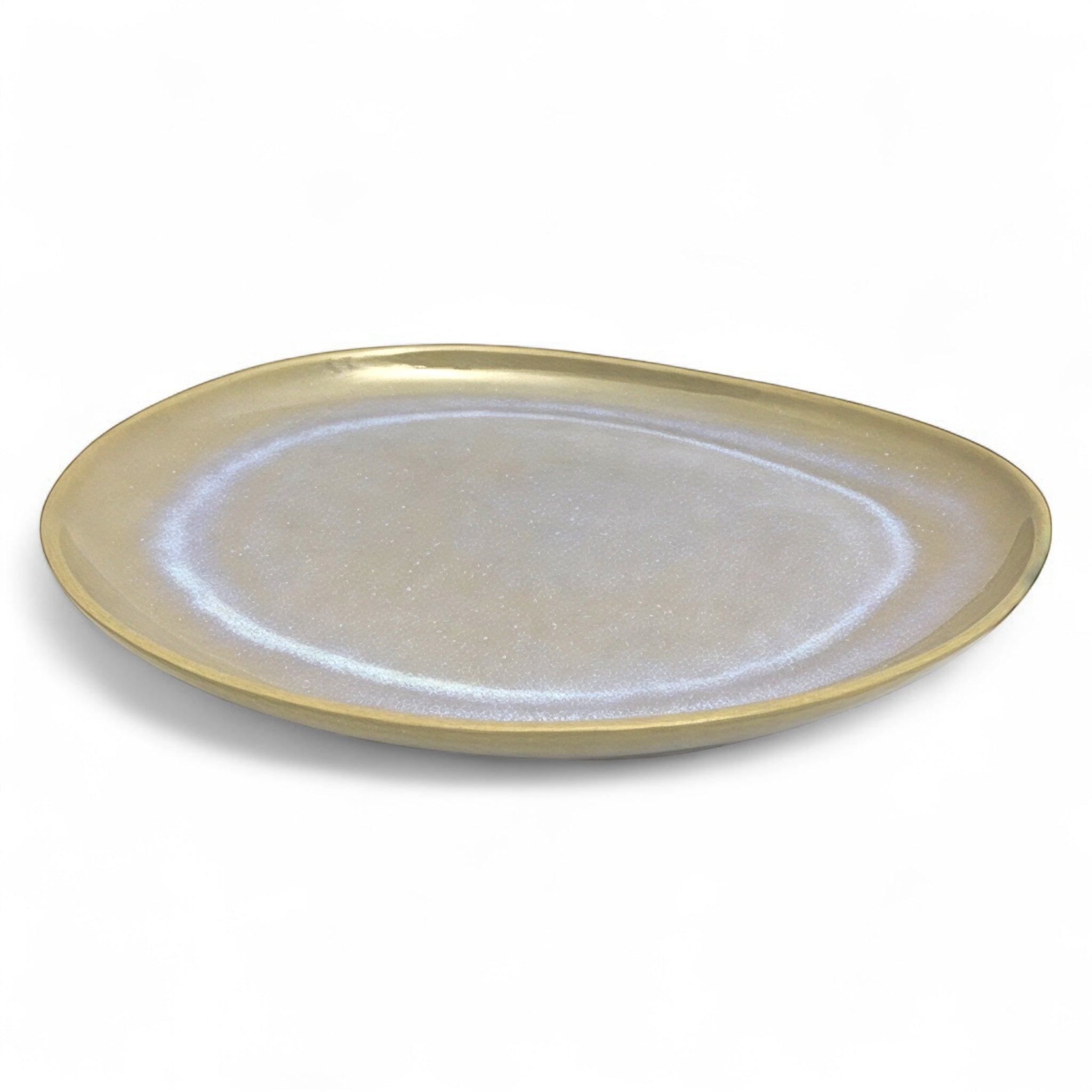 Plat Ovale Nacré – Éclat Rosé Sable (vendu à l’unité)