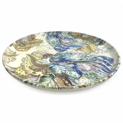 Assiette ronde – Motif floral multicolore 27 cm (vendue à l’unité)